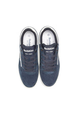 Navy blue suede leather sneakers - Image n°3