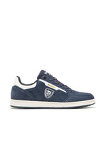Navy blue suede leather sneakers - Image n°4