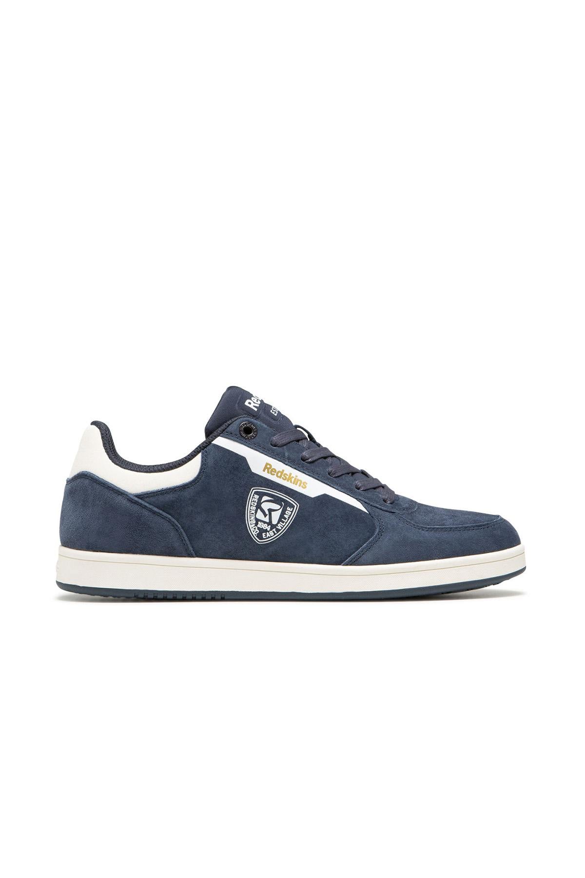 Navy blue suede leather sneakers - Image n°4