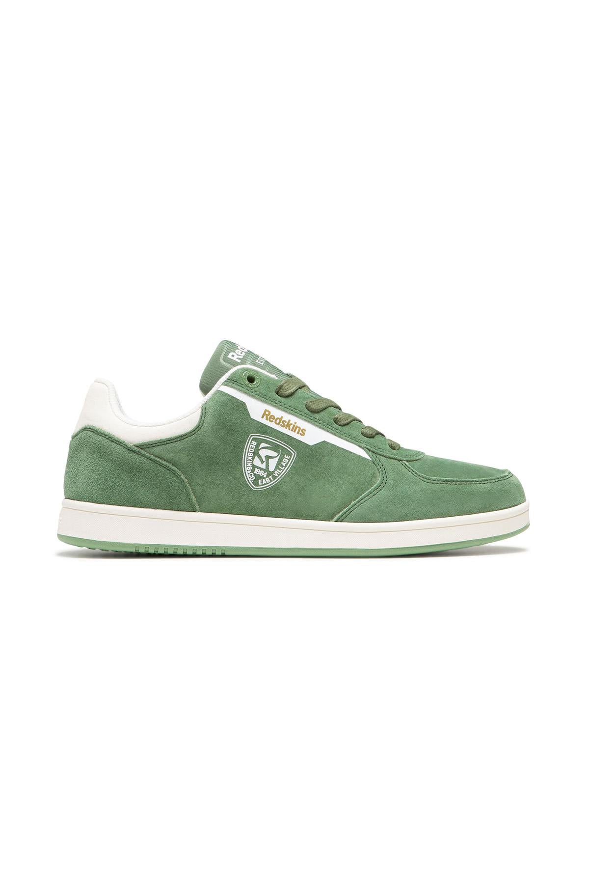 Green suede leather sneakers - Image n°3