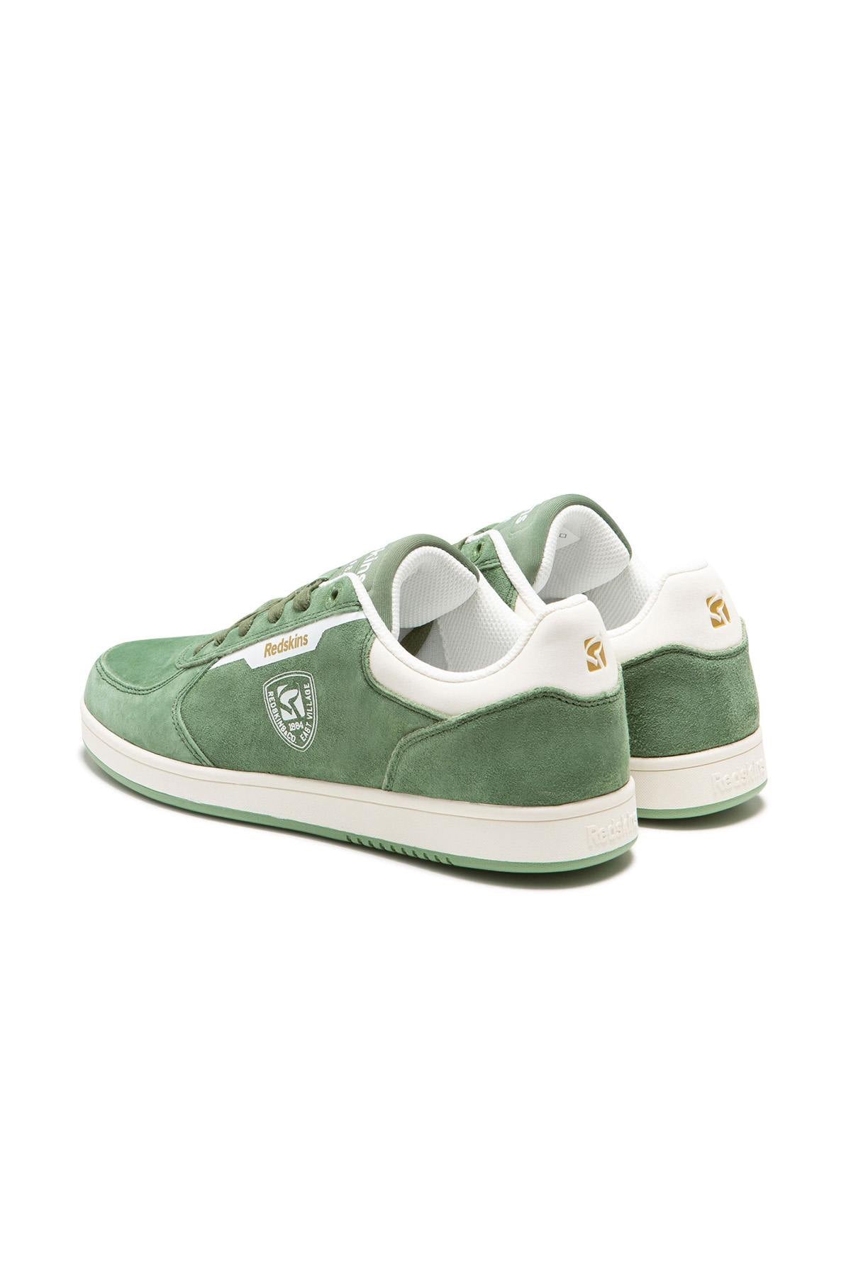 Green suede leather sneakers - Image n°2
