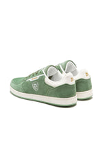 Green suede leather sneakers - Image n°2