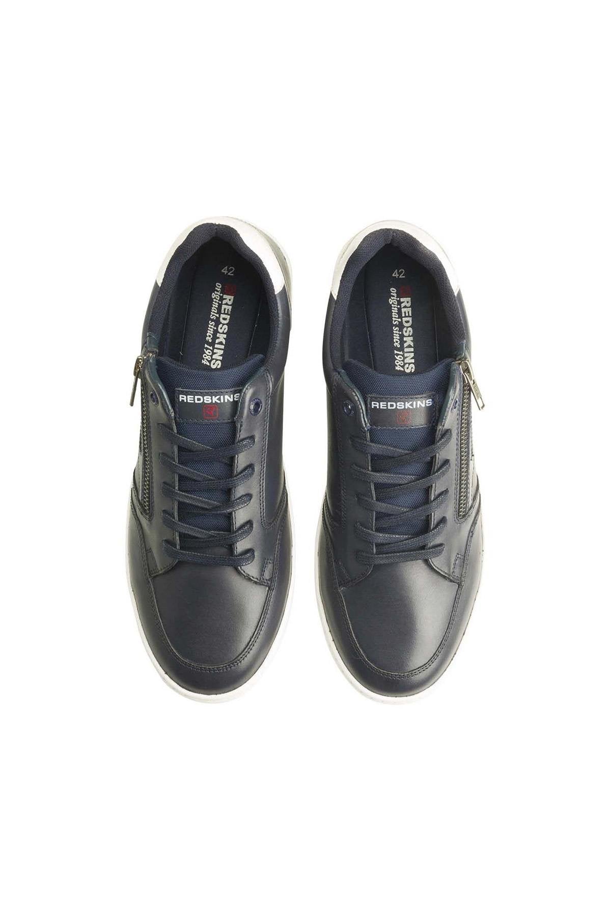 Navy and white leather sneakers - Image n°4