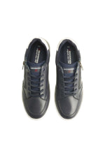 Navy and white leather sneakers - Image n°4