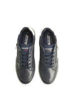 Navy and white leather sneakers - Image n°4