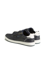 Navy and white leather sneakers - Image n°2