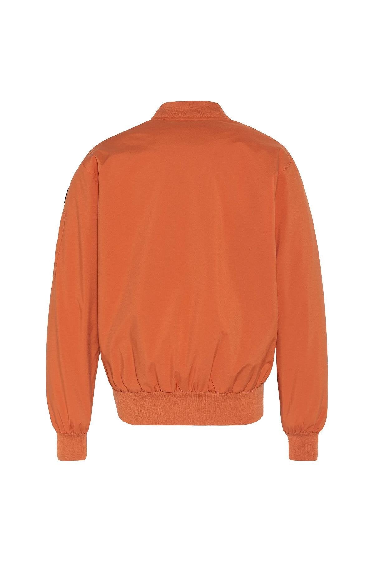 Dark orange textile bomber jacket - Image n°4