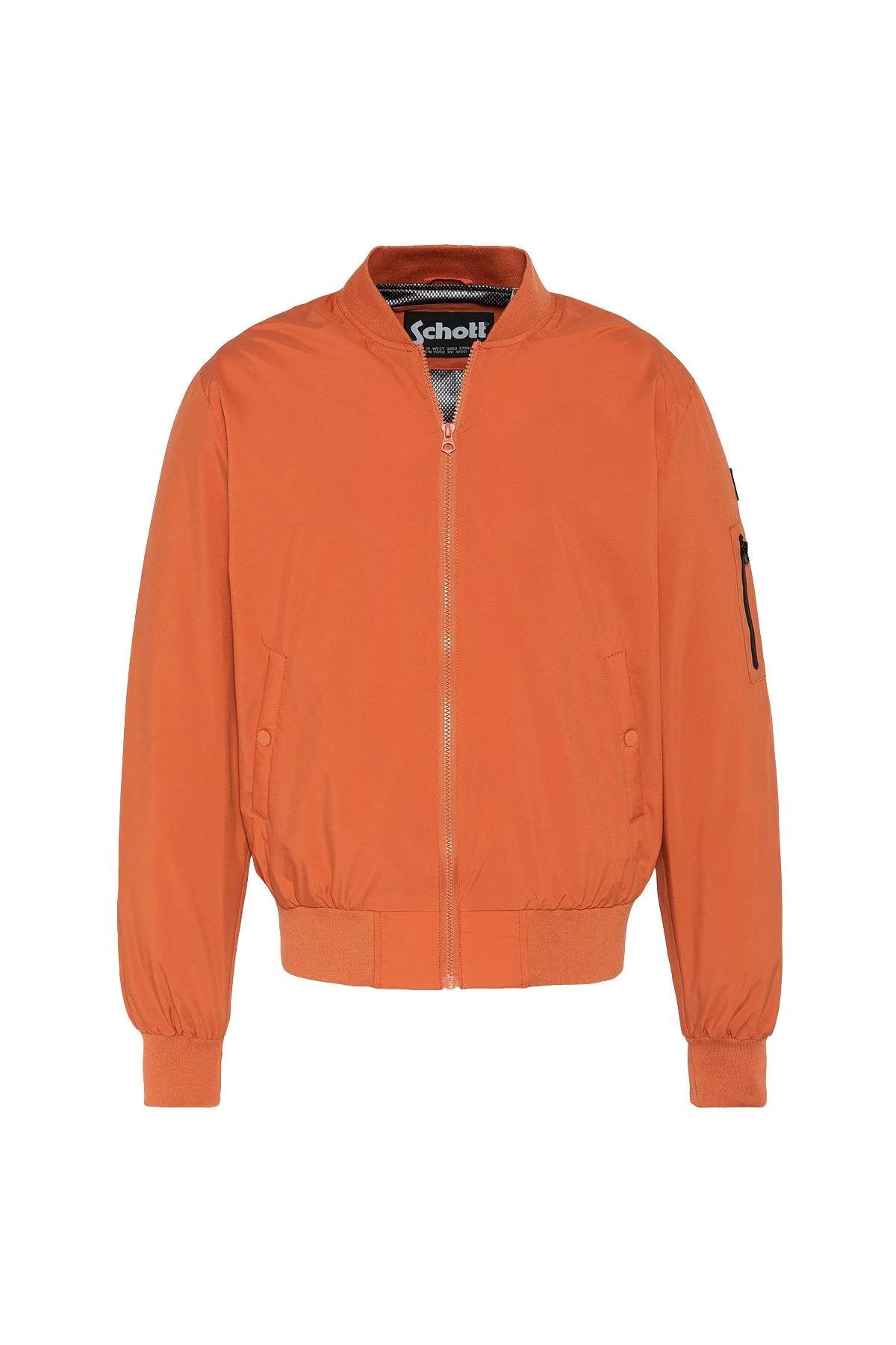 Dark orange textile bomber jacket - Image n°3