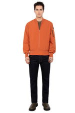 Dark orange textile bomber jacket - Image n°5
