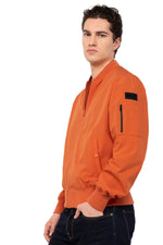 Dark orange textile bomber jacket - Image n°2