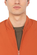 Dark orange textile bomber jacket - Image n°6