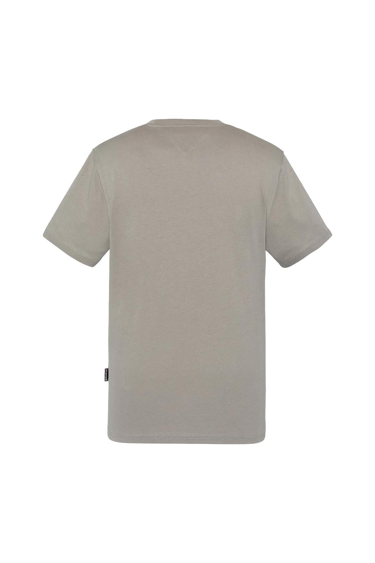 Organic cotton T-shirt with cement color and cartoon illustration - Image n°3