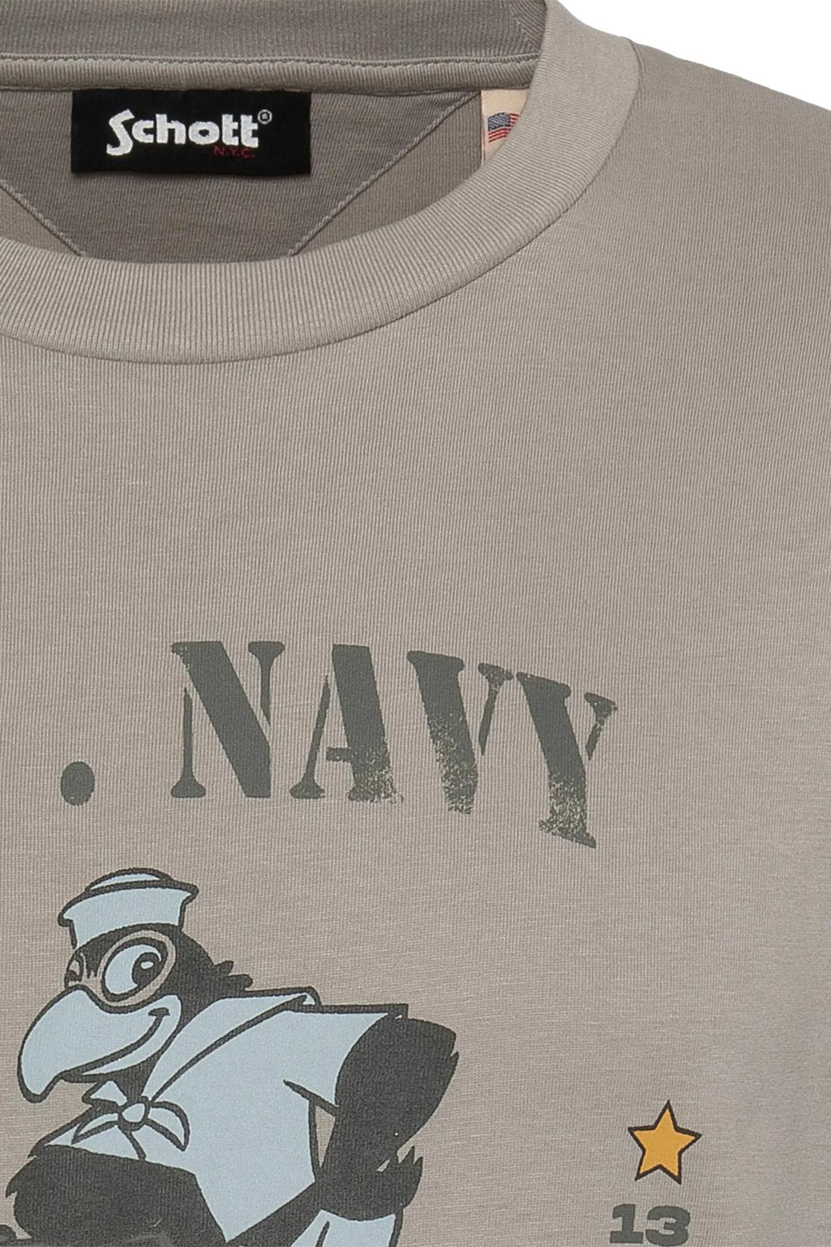 Organic cotton T-shirt with cement color and cartoon illustration - Image n°6