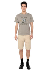 Organic cotton T-shirt with cement color and cartoon illustration - Image n°5