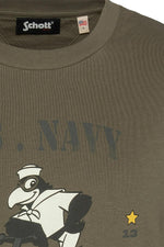 Organic cotton khaki cartoon illustration t-shirt - Image n°3