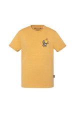 Yellow cotton t-shirt with tattoo logo - Image n°1
