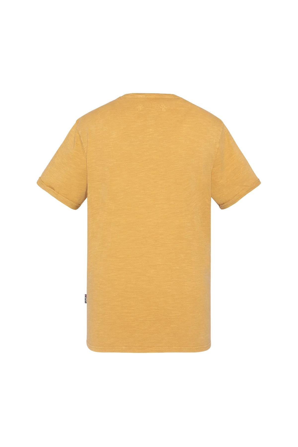 Yellow cotton t-shirt with tattoo logo - Image n°3