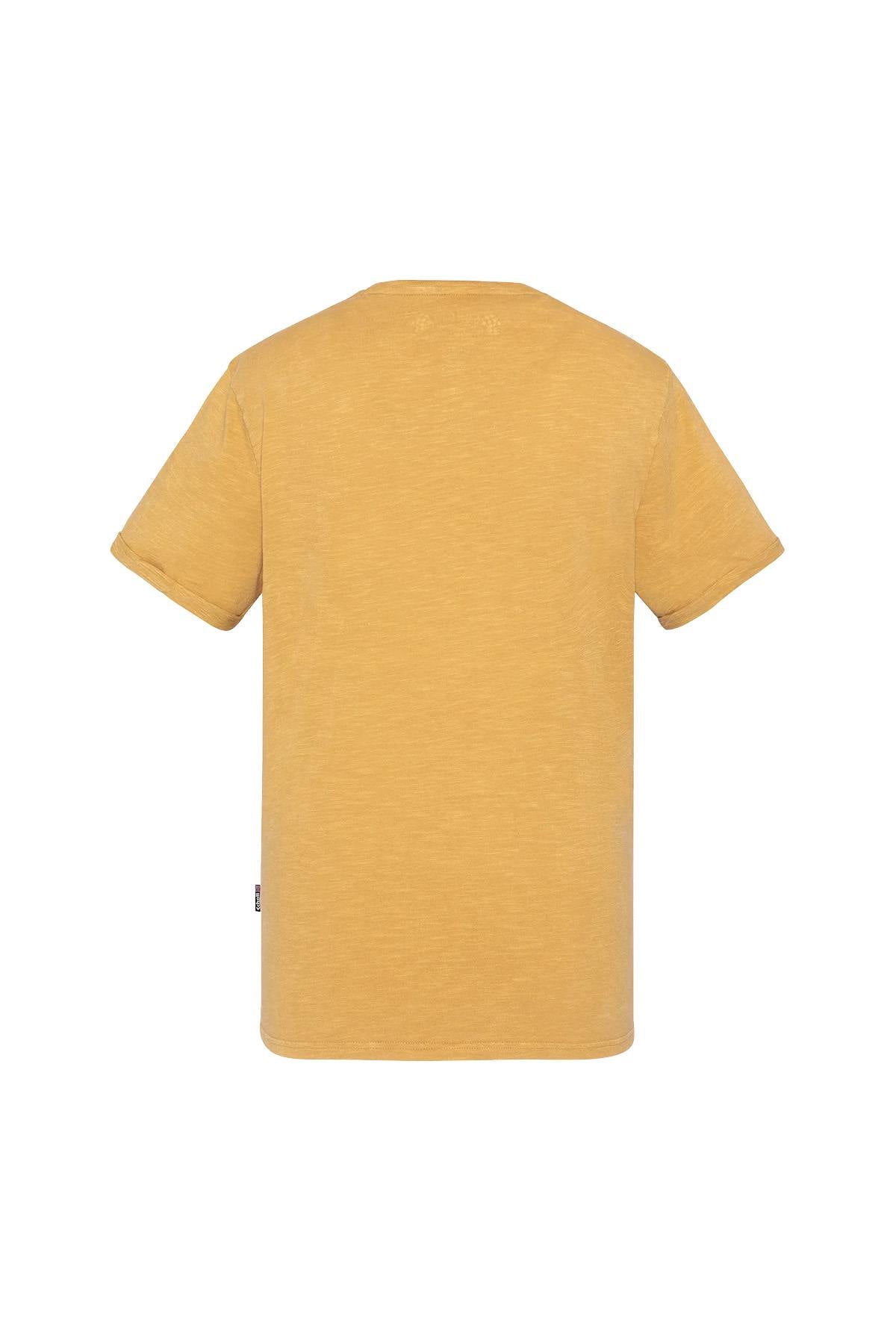 Yellow cotton t-shirt with tattoo logo - Image n°3