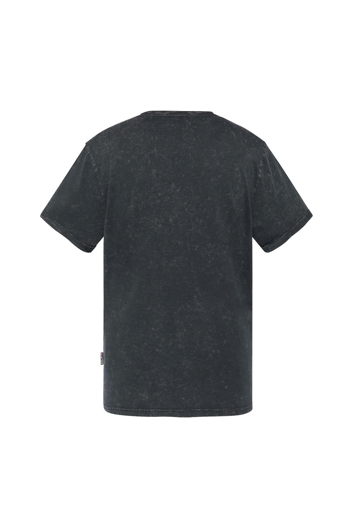 Navy blue cotton t-shirt with biker print - Image n°3