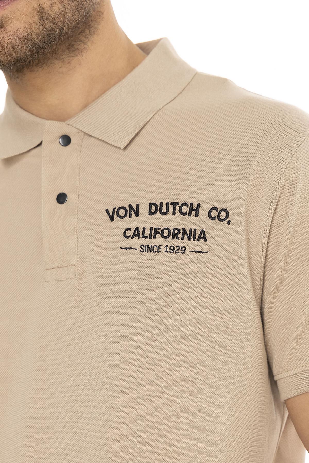 Beige cotton polo shirt with embroidered heart and back - Image n°3