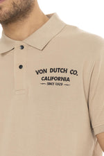 Beige cotton polo shirt with embroidered heart and back - Image n°3