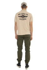 Beige cotton polo shirt with embroidered heart and back - Image n°5