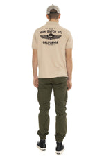 Beige cotton polo shirt with embroidered heart and back - Image n°5