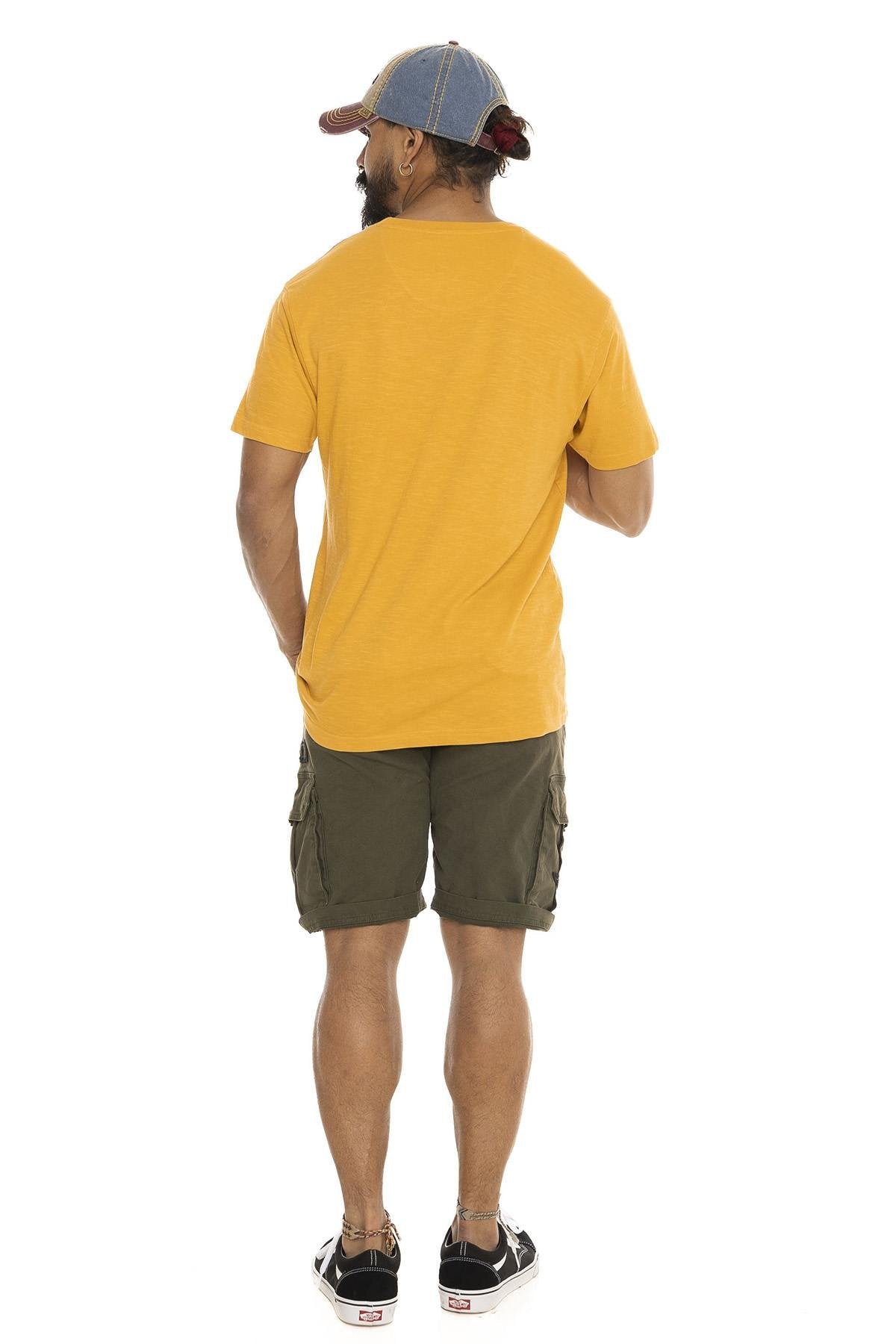 Yellow cotton printed t-shirt - Image n°4