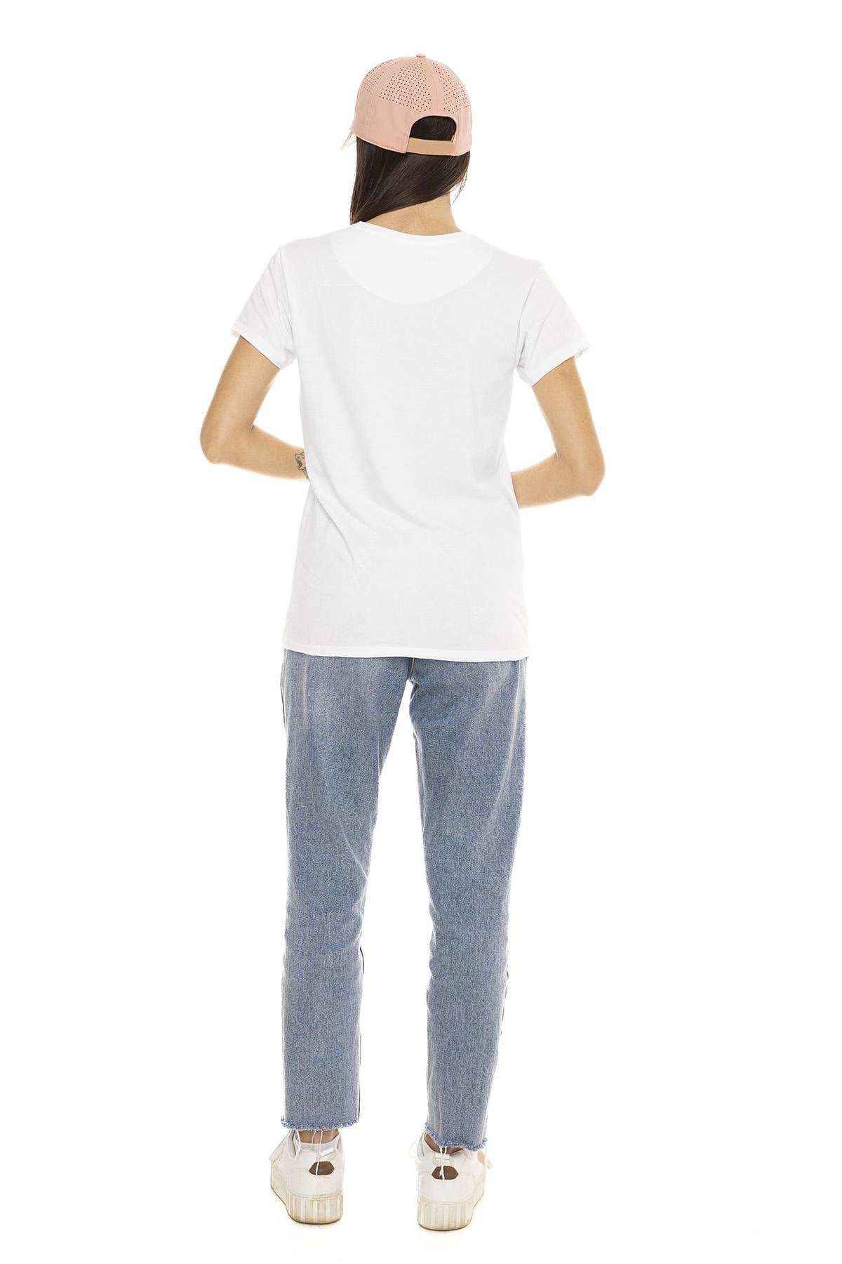 White t-shirt with motorcycle print - Image n°4