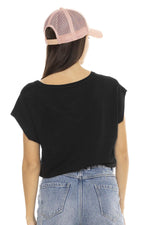 Black t-shirt with pink eagle illustration - Image n°3