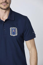 Navy blue cotton polo shirt with Italian aviation patch - Image n°2