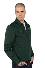 Dark green shirt collar jacket - Image n°6