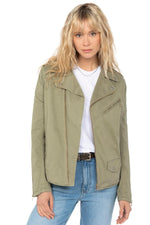 Light khaki cotton perfecto - Image n°1