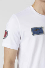 White denim t-shirt with aviation patches - Image n°5