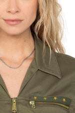 Khaki army dress with belt - Image n°3