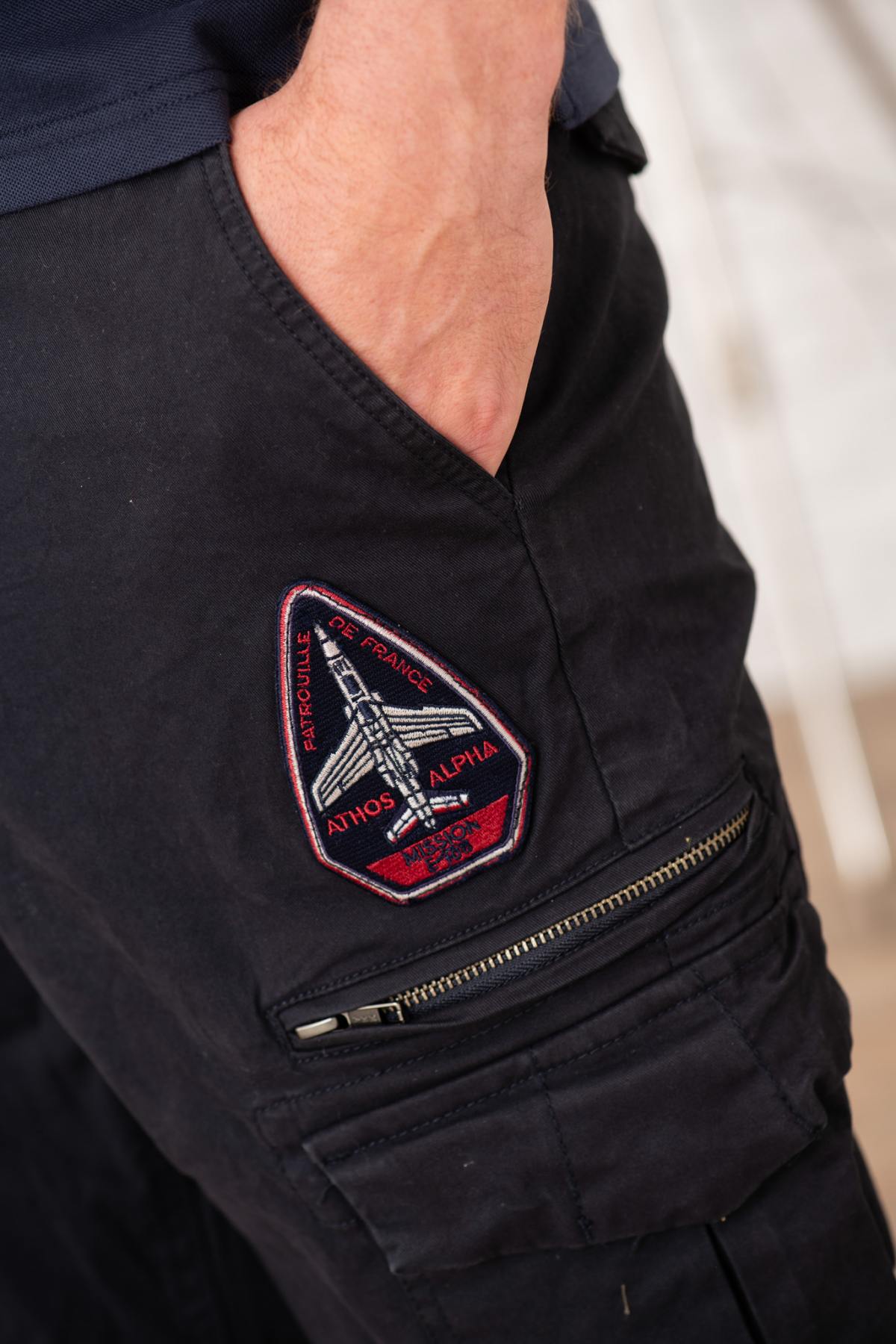 Navy blue Patrouille de France pants with patches - Image n°6