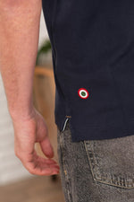 Navy blue and gold polo shirt - Image n°5