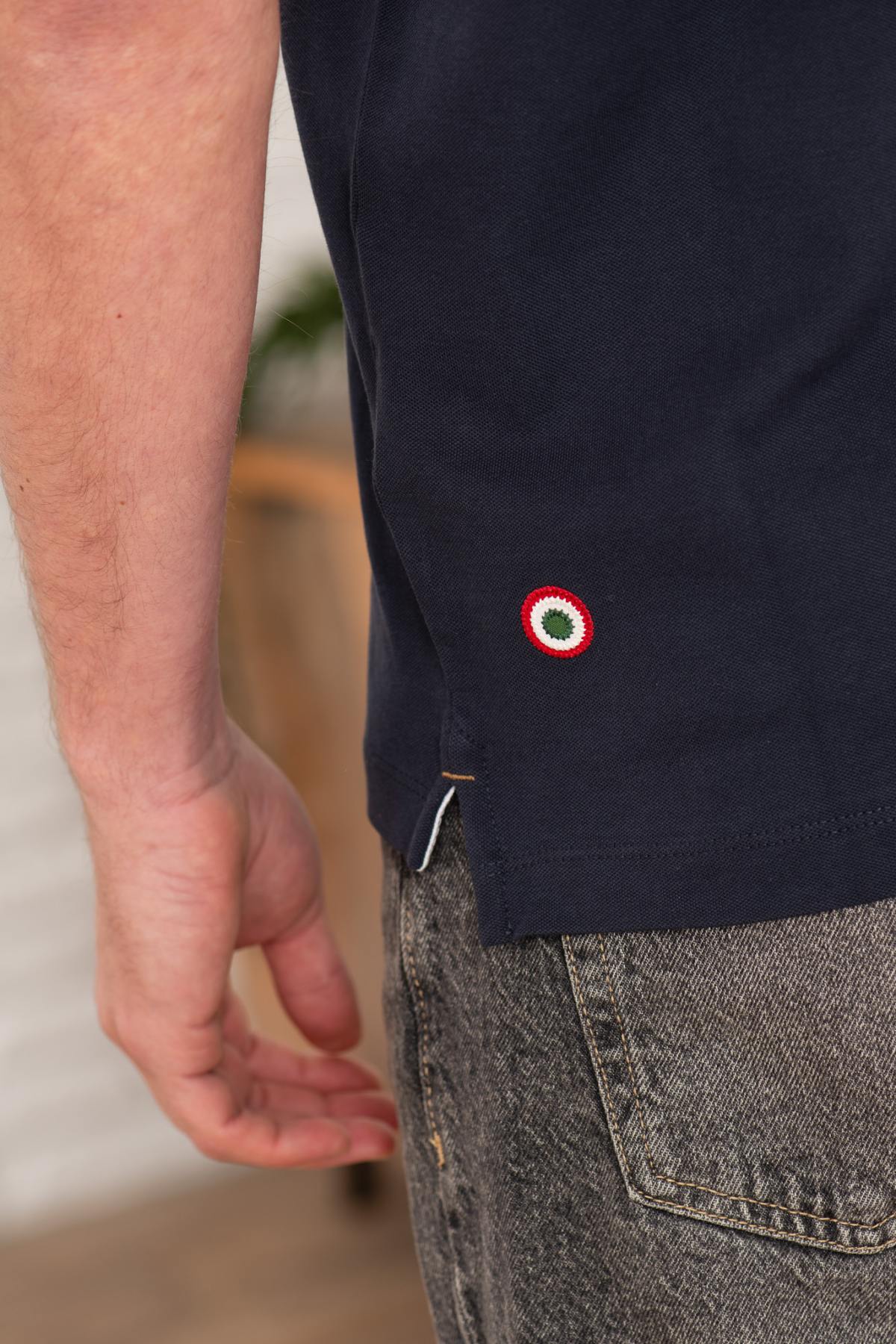 Navy blue and gold polo shirt - Image n°5