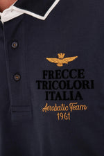 Navy blue and gold polo shirt - Image n°2