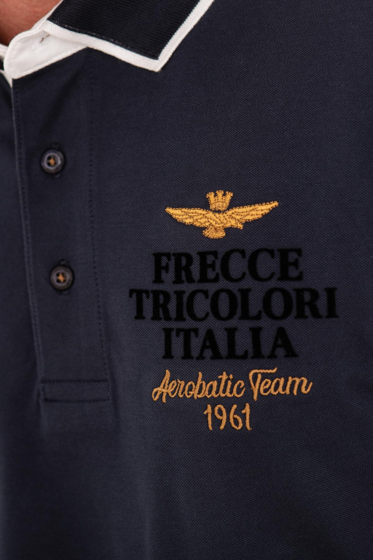 Navy blue and gold polo shirt - Image n°2