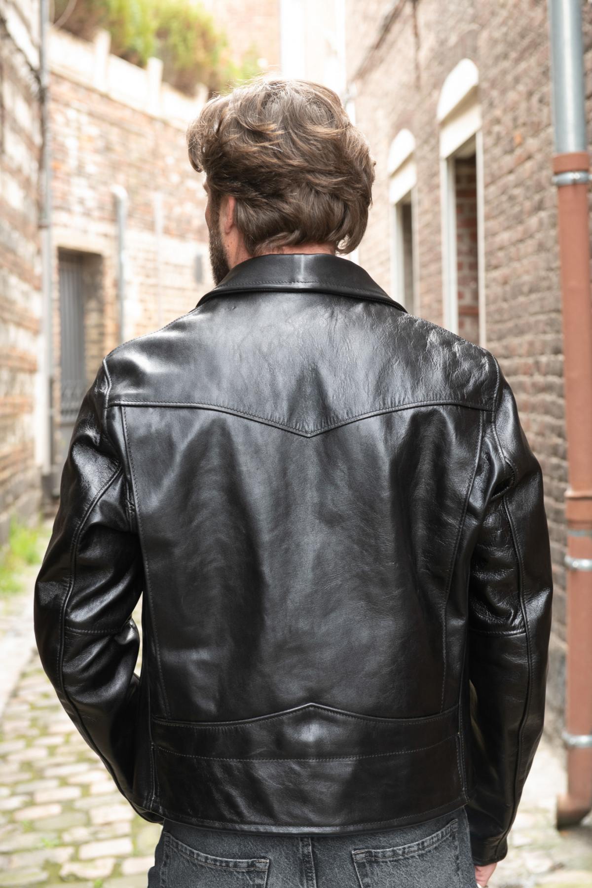 Perfecto® jacket in Shinki horsehide vegetable tanned in Japan - Image n°3