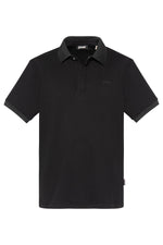 Men's black waffle polo shirt - Image n°1