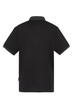 Men's black waffle polo shirt - Image n°3