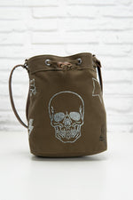 Women's bucket handbag with rhinestones - Image n°1