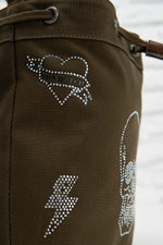 Women's bucket handbag with rhinestones - Image n°2