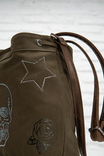 Women's bucket handbag with rhinestones - Image n°3