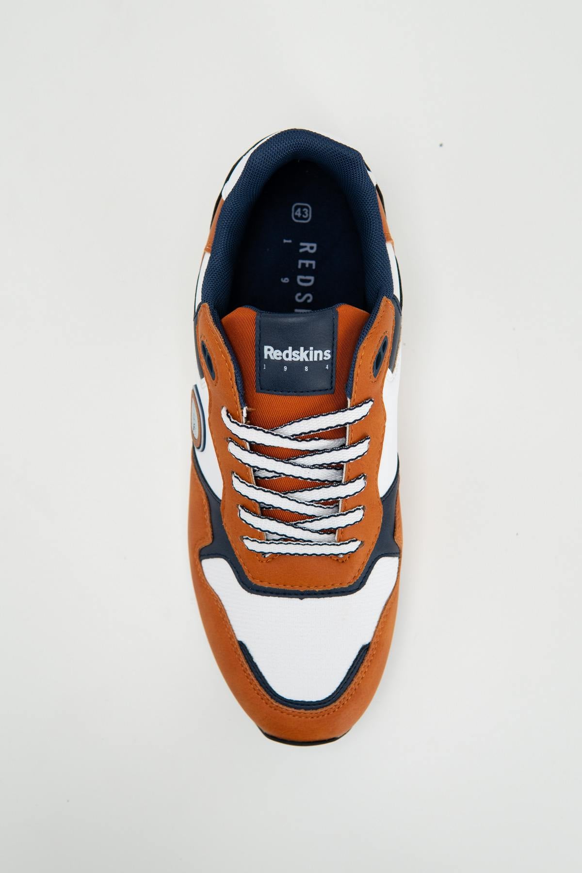 Men's orange, navy and white sneakers - Image n°4