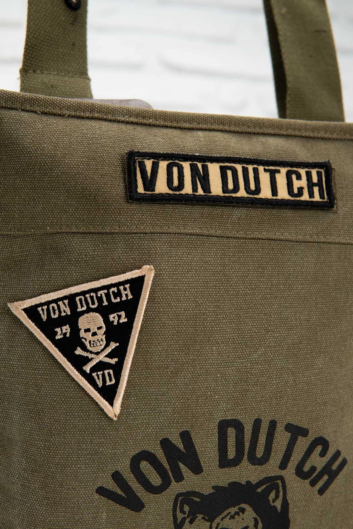 Khaki satchel with badges - Image n°2