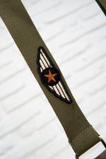 Khaki satchel with badges - Image n°4