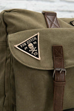 Khaki messenger bag with patches - Image n°2